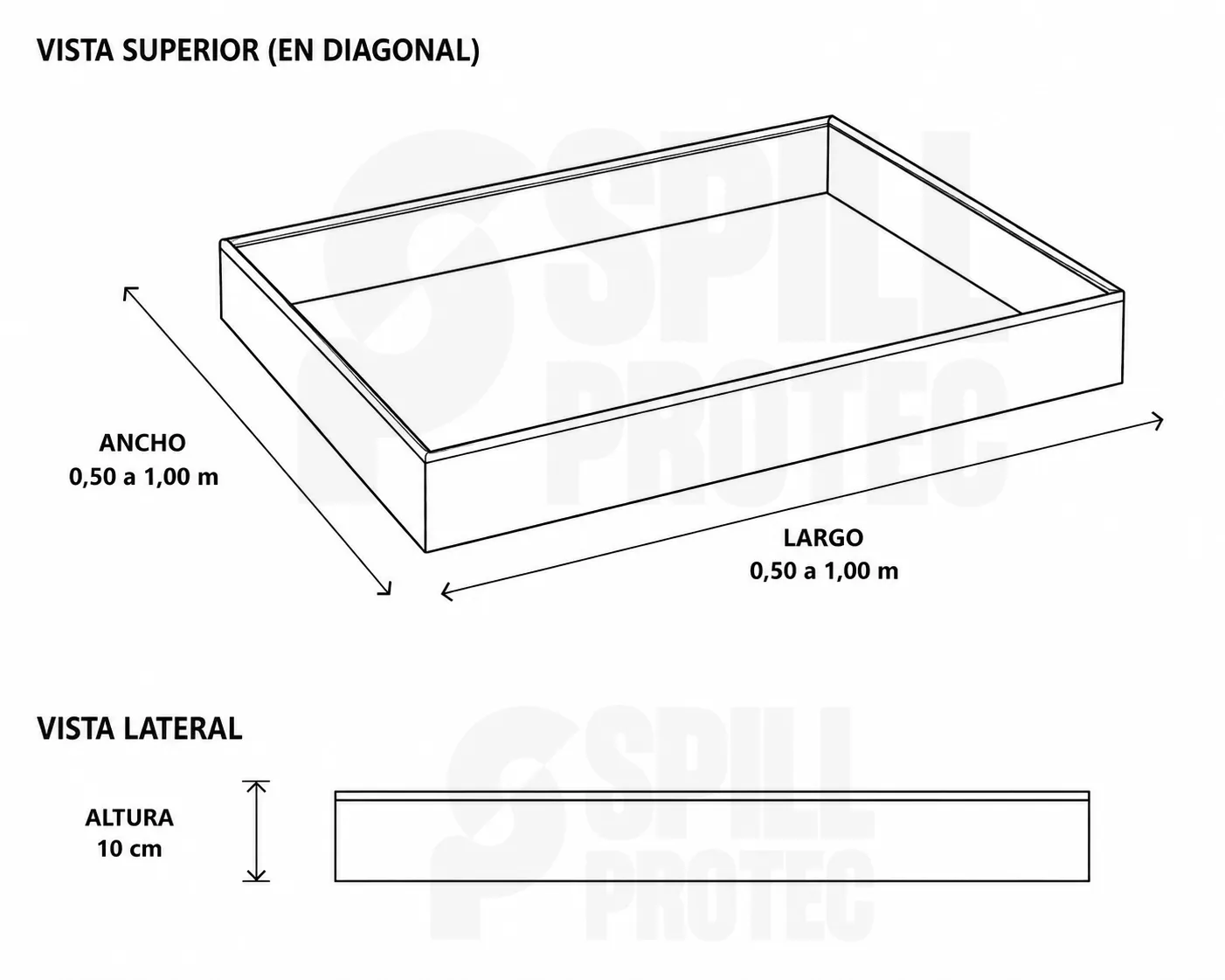 Plano de medidas del producto