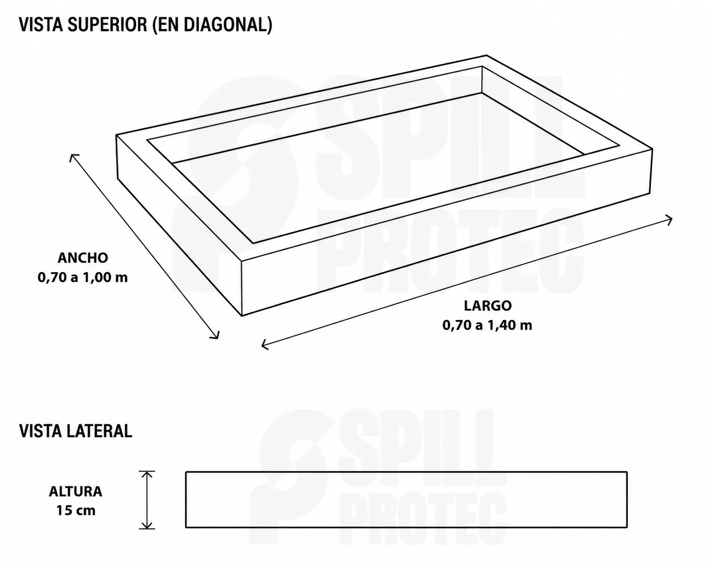 Plano de medidas del producto