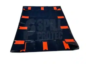 Batea contenedora de derrames con soporte en L de aluminio fabricada en material lona de pvc sin soportes en l