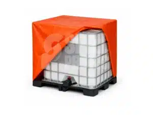 Cobertor de lona para ibc en uso mostrando como se puede retirar facilmente