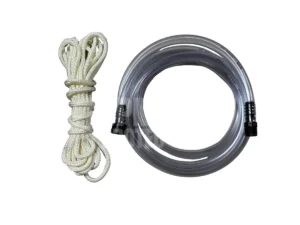 Desviador de fugas de techo hecho en lona de pvc mostrando lo que trae el kit