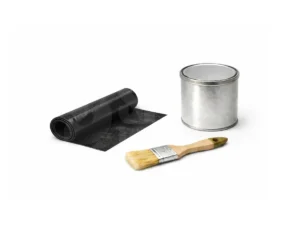 Kit de parche universal con lona de pvc de repuesto en color negro con pegamento para pvc y brocha incluida