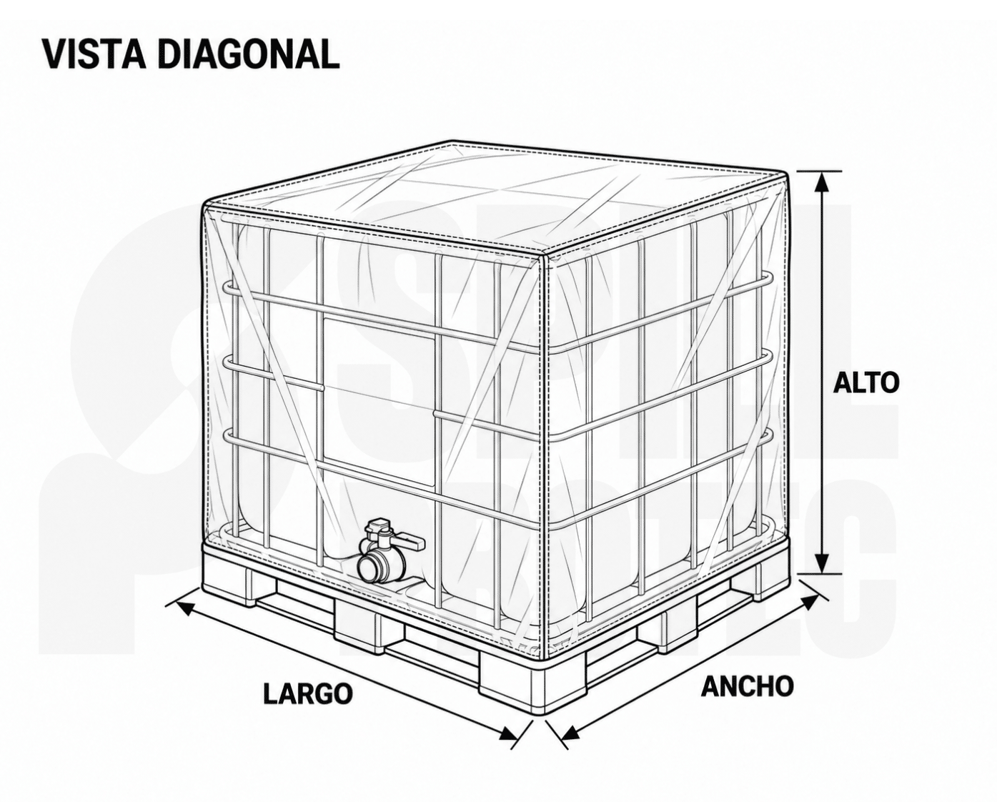 Plano de medidas del producto