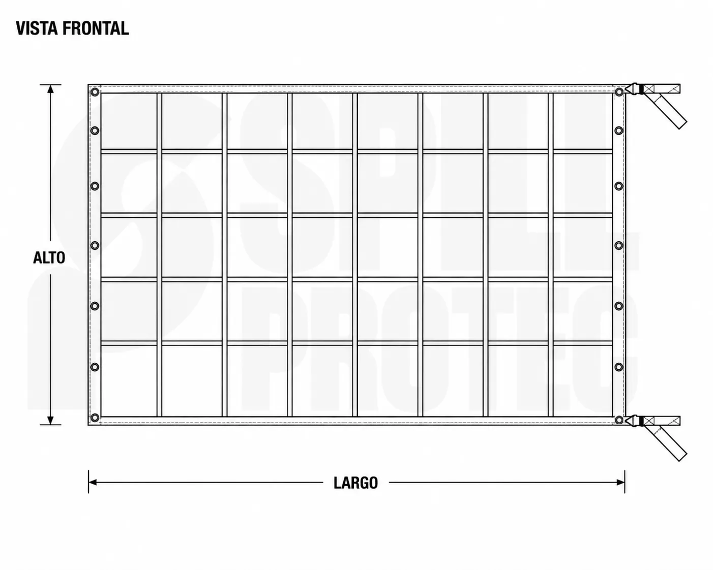 Plano de medidas del producto